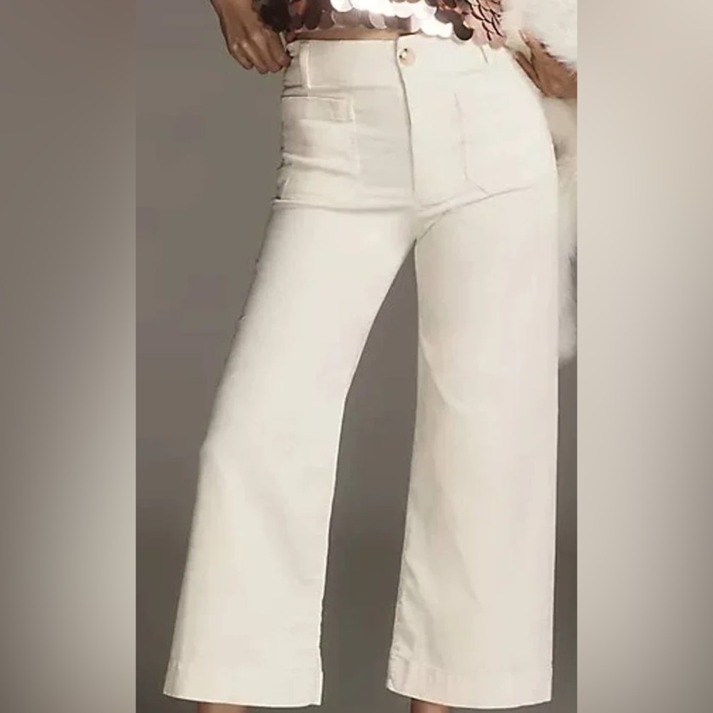 Anthropologie Maeve Cream Corduroy Pants
